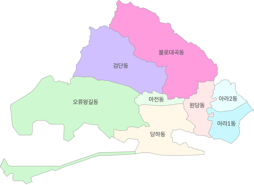 검단구 지도 : 원당동 표기